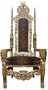 Casa Padrino Barock Thron Sessel Gold / Leopard K�nigssessel - Hochzeitssessel - Riesensessel 