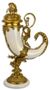 Casa Padrino Jugendstil F�llhorn mit Sockel Wei� / Gold 17,4 x 29,5 x H. 52 cm - Barock & Jugendstil Deko 