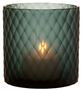 Casa Padrino Glas Teelichthalter / Windlicht Saphirfarben  20 x H. 20 cm - Luxus Teelichthalter mit Diamantenschliff 