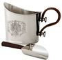 Casa Padrino Luxus Eiseimer mit Schaufel Set Silber / Braun 34 x 21 x H. 24 cm - Hotel & Restaurant Accessoires 