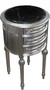 Casa Padrino Barock Kommode / Beistelltisch Silber mit schwarzer Marmorplatte H�he 72 cm, Durchmesser 41 cm - Nachttisch Konsole