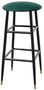 Casa Padrino Luxus Barhocker Grn / Schwarz  37 x H. 76 cm - Barstuhl mit Samtstoff