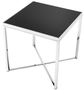 Casa Padrino Luxus Edelstahl Beistelltisch mit schwarzer Glasplatte 61 x 61 x H. 61,5 cm - Wohnzimmerm�bel