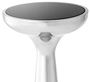 Casa Padrino Luxus Edelstahl Beistelltisch mit Glasplatte Silber / Schwarz  29 x H. 71,5 cm - Hotel M�bel