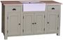 Casa Padrino Landhausstil Waschbeckenschrank Hellgr�n / Naturfarben 155 x 65 x H. 90 cm - Waschtisch mit 4 T�ren und 2 Schubladen