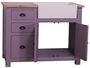 Casa Padrino Landhausstil Sp�lenschrank mit 2 T�ren und 3 Schubladen Lila / Naturfarben 118 x 65 x H. 90 cm - Sp�ltisch im Landhausstil