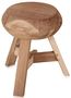 Casa Padrino Landhausstil Hocker Naturfarben  37 x H. 45 cm - Runder Sitzhocker 