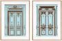 Casa Padrino Bilder / Kunstdruck Set Antike Franz�sische T�ren Mehrfarbig 83 x H. 113 cm - Luxus Kollektion
