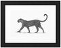 Casa Padrino Luxus Bild Leopard Schwarz / Wei� 93 x H. 73 cm - Kunstdruck mit Holzrahmen