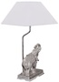 Casa Padrino Tischleuchte Bronze Elefant Versilbert 35 x 29 x H. 50 cm - Luxus Tischlampe mit wei�em Lampenschirm