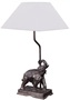 Casa Padrino Tischleuchte Elefant Bronze 35 x 29 x H. 50 cm - Luxus Tischlampe mit wei�em Lampenschirm
