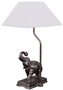 Casa Padrino Tischleuchte Elefant Bronze 35 x 29 x H. 50 cm - Luxus Tischlampe mit wei�em Lampenschirm