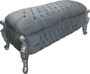 Casa Padrino Barock Sitzbank (Truhe) Grau / Silber - Antik Truhe Truhen Bank - M�bel Barock