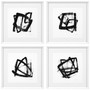 Casa Padrino Designer Deko Bilder 4er Set Schwarz / Wei� 58 x H. 58 cm - Luxus Kunstdrucke