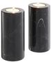 Casa Padrino Luxus Marmor Teelichthalter Set Schwarz  10 x H. 21 cm - Hotel & Restaurant Deko Accessoires 