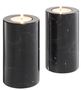 Casa Padrino Luxus Marmor Teelichthalter Set Schwarz  10 x H. 18 cm - Hotel & Restaurant Deko Accessoires 