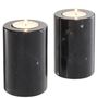 Casa Padrino Luxus Marmor Teelichthalter Set Schwarz  10 x H. 15 cm - Hotel & Restaurant Deko Accessoires 