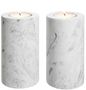 Casa Padrino Luxus Marmor Teelichthalter Set Wei�  10 x H. 18 cm - Luxus Qualit�t