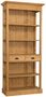 Casa Padrino Landhausstil Regalschrank Naturfarben 90 x 39 x H. 197 cm - Landhausstil Schrank mit 2 Schubladen 