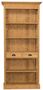 Casa Padrino Landhausstil Regalschrank Naturfarben 90 x 39 x H. 197 cm - Landhausstil Schrank mit 2 Schubladen 
