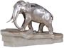 Casa Padrino Luxus Bronzefigur Elefant auf Marmorsockel Silber / Wei� 44 x 19 x H. 30 cm - Luxus Qualit�t