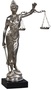 Casa Padrino Luxus Bronzefigur Justitia auf Mahagoni Holzsockel Silber / Schwarz 45 x 25 x H. 80 cm - Luxus Kollektion