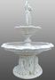 Casa Padrino Barock Springbrunnen M�dchen mit Krug  145 x H. 215 cm - 2-Stufiger Gartenbrunnen  