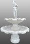 Casa Padrino Barock Springbrunnen M�dchen mit Krug  130 x H. 185 cm - 2-Stufiger Gartenbrunnen  