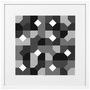 Casa Padrino Designer Deko Bilder Set Abstrakte Kunst Schwarz / Grau / Wei� 75 x H. 75 cm - Luxus Kunstdrucke mit Holzrahmen