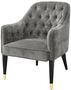 Casa Padrino Luxus Sessel Grau / Schwarz / Gold 65 x 80 x H. 88 cm - Chesterfield M�bel