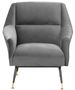 Casa Padrino Luxus Salon Sessel Grau / Schwarz / Messing 75 x 75 x H. 78 cm - Hotel M�bel