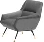Casa Padrino Luxus Salon Sessel Grau / Schwarz / Messing 75 x 75 x H. 78 cm - Hotel M�bel