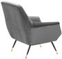 Casa Padrino Luxus Salon Sessel Grau / Schwarz / Messing 75 x 75 x H. 78 cm - Hotel M�bel