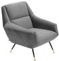 Casa Padrino Luxus Salon Sessel Grau / Schwarz / Messing 75 x 75 x H. 78 cm - Hotel M�bel