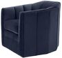 Casa Padrino Luxus Drehsessel Mitternachtsblau 84 x 85 x H. 77 cm - Wohnzimmer Sessel
