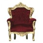 Casa Padrino Barock Sessel King Bordeaux / Gold Thron Stuhl 
