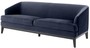 Casa Padrino Luxus Wohnzimmer Sofa Mitternachtsblau / Schwarz 195 x 90 x H. 75 cm - Luxus M�bel