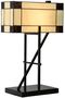 Casa Padrino Luxus Tiffany Tischleuchte Beige / Schwarz 35 x 21 x H. 54 cm - Hotel & Restaurant Tischlampe