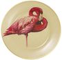 Casa Padrino Deko Porzellan Wandteller 8er Set Flamingos & Federn Mehrfarbig / Gold  27 cm - Luxus Wanddeko