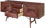 Casa Padrino Luxus Rosenholz Sideboard mit 2 T�ren und 3 Schubladen Braun 200 x 50 x H. 90 cm - Luxus Qualit�t