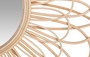 Casa Padrino Designer Rattan Spiegel Naturfarben  85 cm - Wandspiegel im Blumen Design