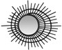 Casa Padrino Designer Rattan Spiegel Schwarz  75 cm - Deko Accessoires