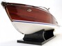 Casa Padrino Luxus Mahagoni Holz Speedboot Braun / Mehrfarbig 67,3 cm - Handgefertigtes Deko Modellboot