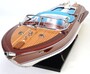 Casa Padrino Luxus Mahagoni Holz Speedboot Braun / Mehrfarbig 67,3 cm - Handgefertigtes Deko Modellboot
