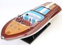 Casa Padrino Luxus Mahagoni Holz Speedboot Braun / Mehrfarbig 67,3 cm - Handgefertigtes Deko Modellboot
