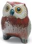 Casa Padrino Luxus Porzellanfigur Eule Rot / Mehrfarbig 13 x H. 16 cm - Deko Skulptur  
