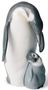 Casa Padrino Luxus Porzellanfigur Pinguin Mutter mit Kind Grau / Wei� / Schwarz 16 x H. 22 cm - Luxus Qualit�t 