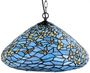 Casa Padrino Luxus Tiffany H�ngeleuchte Schmetterlinge Blau / Mehrfarbig  50 x H. 135 cm - H�ngelampe aus zahlreichen Glas Mosaik St�cken