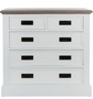 Casa Padrino Landhausstil Kommode mit 5 Schubladen Wei� / Grau 85 x 40 x H. 86 cm - Landhausstil M�bel 