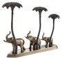 Casa Padrino Luxus Kerzenhalter Elefanten & Palmen Antik Messing / Bronze  38 x 7,5 x H. 28,5 cm - Hotel & Restaurant Deko Accessoires